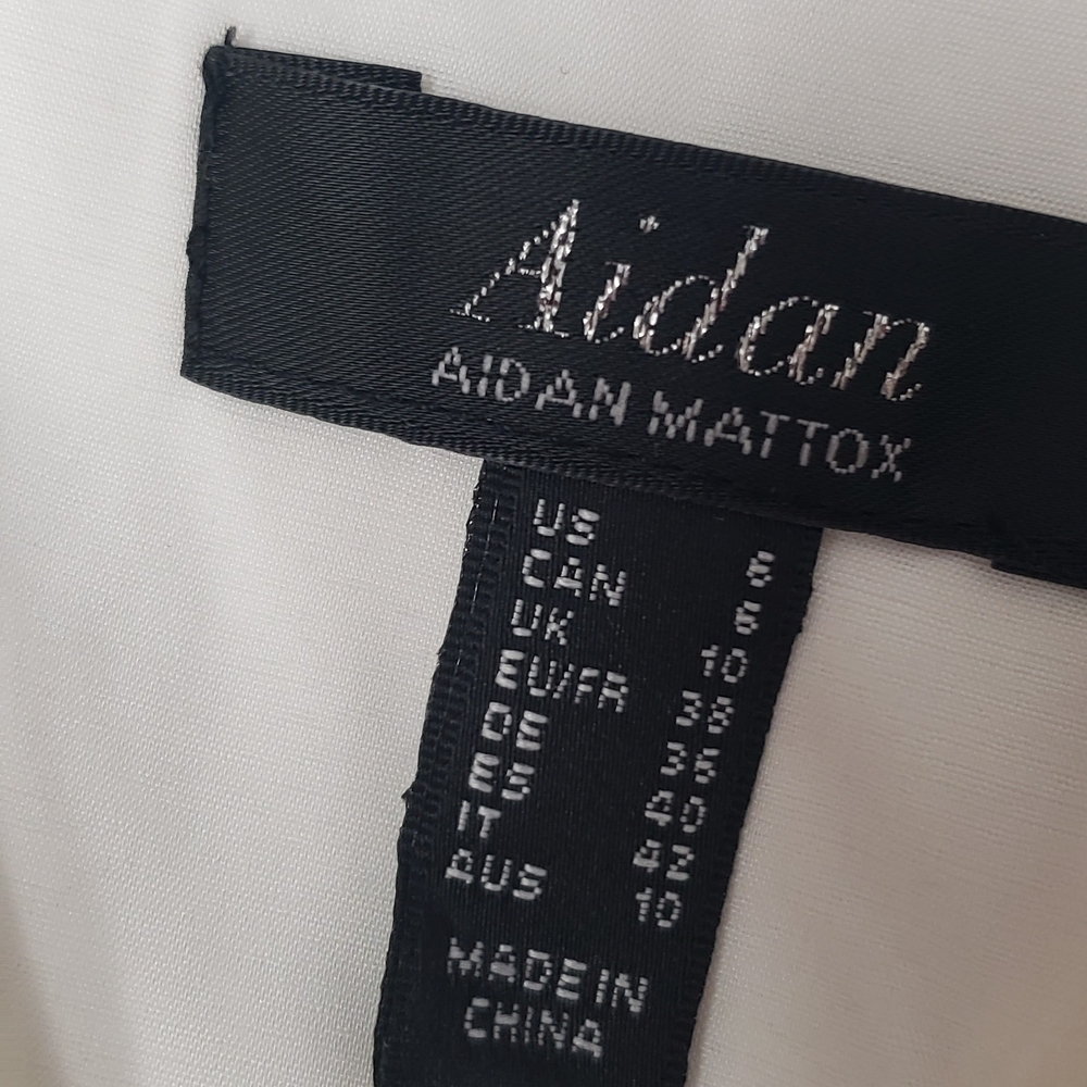 Adrian Mattox White Dress Sz6 Adjustable Thin Straps Ruffle Lace Wedding Cruise - Picture 2 of 12